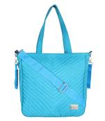 Eva Turquoise Solid Leatherette Handbag