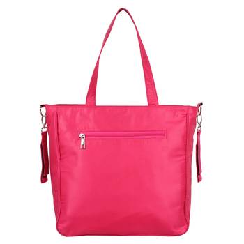 Eva Pink Solid Leatherette Handbag 5