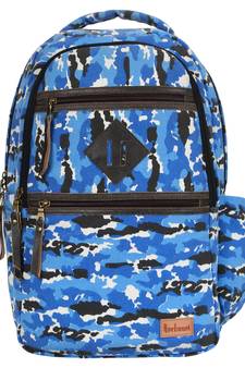Classic Royal Blue and Multicoloured Camouflage Canvas Backpack