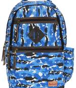 Classic Royal Blue and Multicoloured Camouflage Canvas Backpack