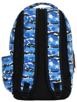 Classic Royal Blue and Multicoloured Camouflage Canvas Backpack 3