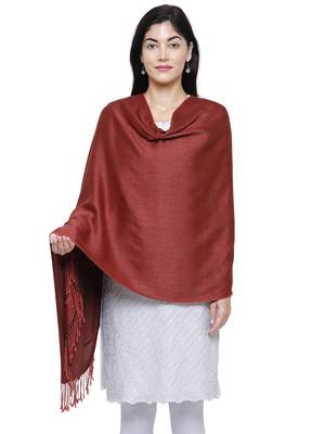 Solid Viscose rayon Reversible Shawl Rust 1