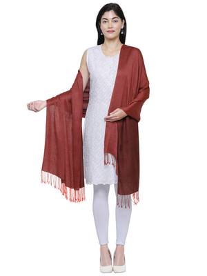 Solid Viscose rayon Reversible Shawl Rust 2