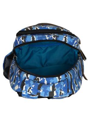 Classic Royal Blue and Multicoloured Camouflage Canvas Backpack 4