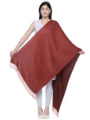 Solid Viscose rayon Reversible Shawl Rust 3