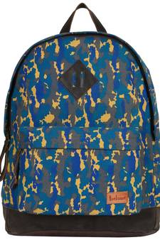 Classic Dark Blue and Multicoloured Camouflage Canvas Backpack