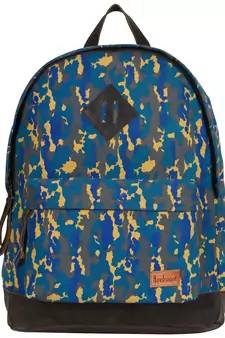 Classic Dark Blue and Multicoloured Camouflage Canvas Backpack