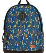 Classic Dark Blue and Multicoloured Camouflage Canvas Backpack