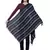 Viscose Rayon Checked & Striped Woven Design Scarf Black, Blue and White
