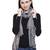Voscose Rayon Checked Woven Design Scarf Black and White