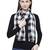 Voscose Rayon Checked Woven Design Scarf Black and White