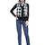 Voscose Rayon Checked Woven Design Scarf Black and White
