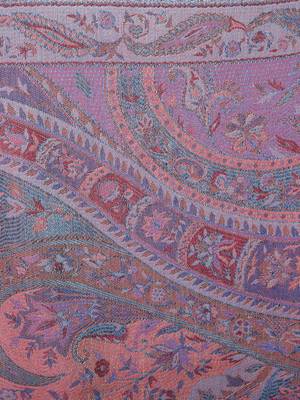Voscose Rayon Floral Paisley Woven Design Shawl Pink and Multicolour 4