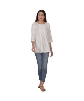 Sheer White Designer Khadi Top 1