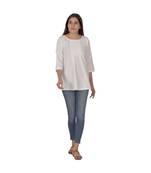 Sheer White Designer Khadi Top
