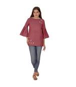 Cherry Red Top In Khadi Cotton