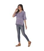 A Purple Top With Floral Designs In Khadi Cotton