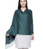 Solid Viscose rayon Reversible Shawl Green