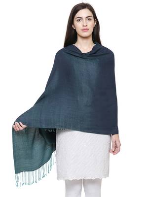 Solid Viscose rayon Reversible Shawl Green 2