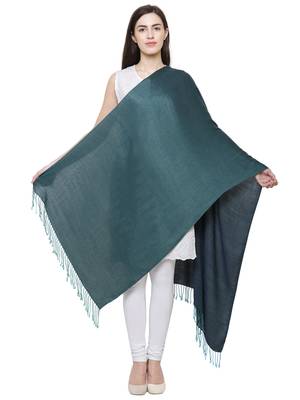 Solid Viscose rayon Reversible Shawl Green 4