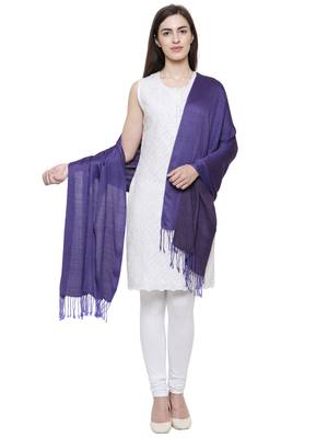 Solid Viscose rayon Reversible Shawl Purple 3