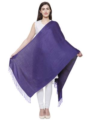 Solid Viscose rayon Reversible Shawl Purple 4