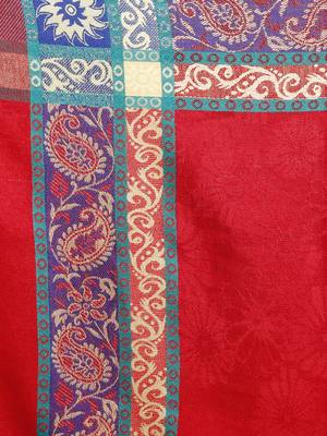 Voscose Rayon Ethnic Woven Design Shawl Red 4