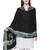Voscose Rayon Ethnic Woven Design Shawl Black