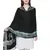 Voscose Rayon Ethnic Woven Design Shawl Black
