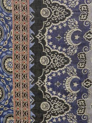 Voscose Rayon Geomatric & striped Woven Design Shawl Black and Multicolour 4