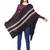 Viscose Rayon Striped Woven Design Stole Black