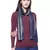 Viscose Rayon Striped Woven Design Stole Blue