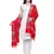Viscose Rayon Geometric Woven Design Shawl Red