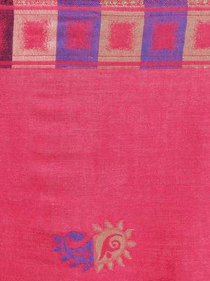 Viscose Rayon Geometric Woven Design Shawl Pink 4