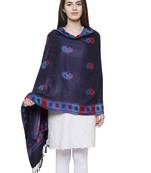 Viscose Rayon Geometric Woven Design Shawl Blue