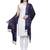 Viscose Rayon Geometric Woven Design Shawl Blue