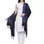 Viscose Rayon Geometric Woven Design Shawl Blue