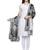 Viscose Rayon Floral Woven Design Shawl Black & White
