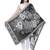 Viscose Rayon Floral Woven Design Shawl Black & White
