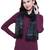 Black Solid Cotton Silk Lurex Scarf