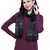 Black Solid Cotton Silk Lurex Scarf