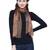 Light Brown Synthetic Polyester Organza (Poly Silk) Solid Embroidered Sequined Stole