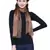 Light Brown Synthetic Polyester Organza (Poly Silk) Solid Embroidered Sequined Stole