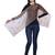 Light Brown Synthetic Polyester Organza (Poly Silk) Solid Embroidered Sequined Stole