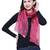 Dark Pink Rust Synthetic Polyester Organza (Poly Silk) Solid Embroidered Sequined Stole