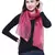 Dark Pink Rust Synthetic Polyester Organza (Poly Silk) Solid Embroidered Sequined Stole