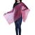 Dark Pink Rust Synthetic Polyester Organza (Poly Silk) Solid Embroidered Sequined Stole