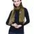 Olive Synthetic Polyester Organza (Poly Silk) Solid Embroidered Sequined Stole