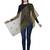 Olive Synthetic Polyester Organza (Poly Silk) Solid Embroidered Sequined Stole
