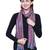 Blue Purple and  Multicoloured Acrylic Striped Woven Design Stole